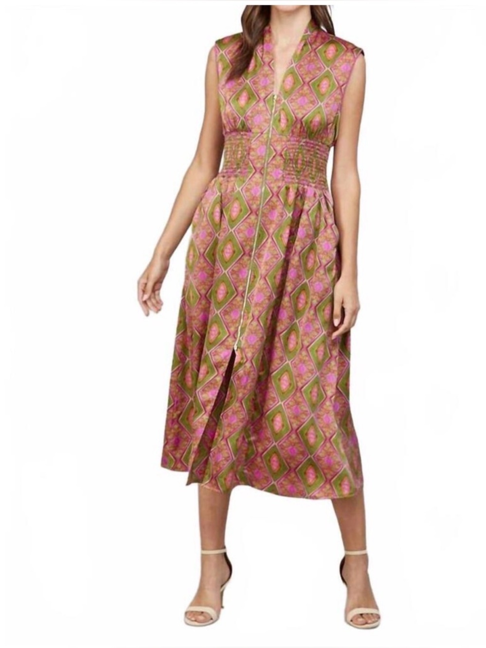 Fate Patterned Zip Up Dress, Medium